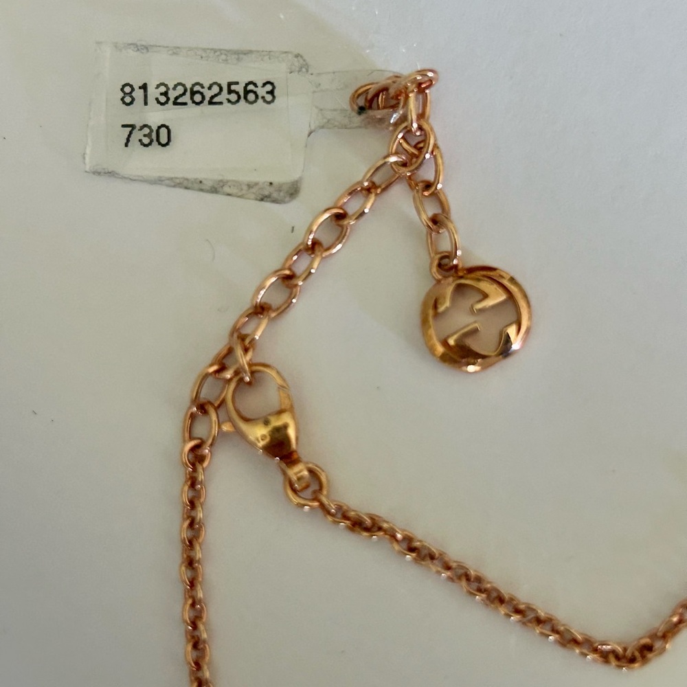 🩷🩷🩷GUCCI Crystal Logo Necklace + Ring Set • Rose Gold • Pavé Bling - Picture 3 of 14